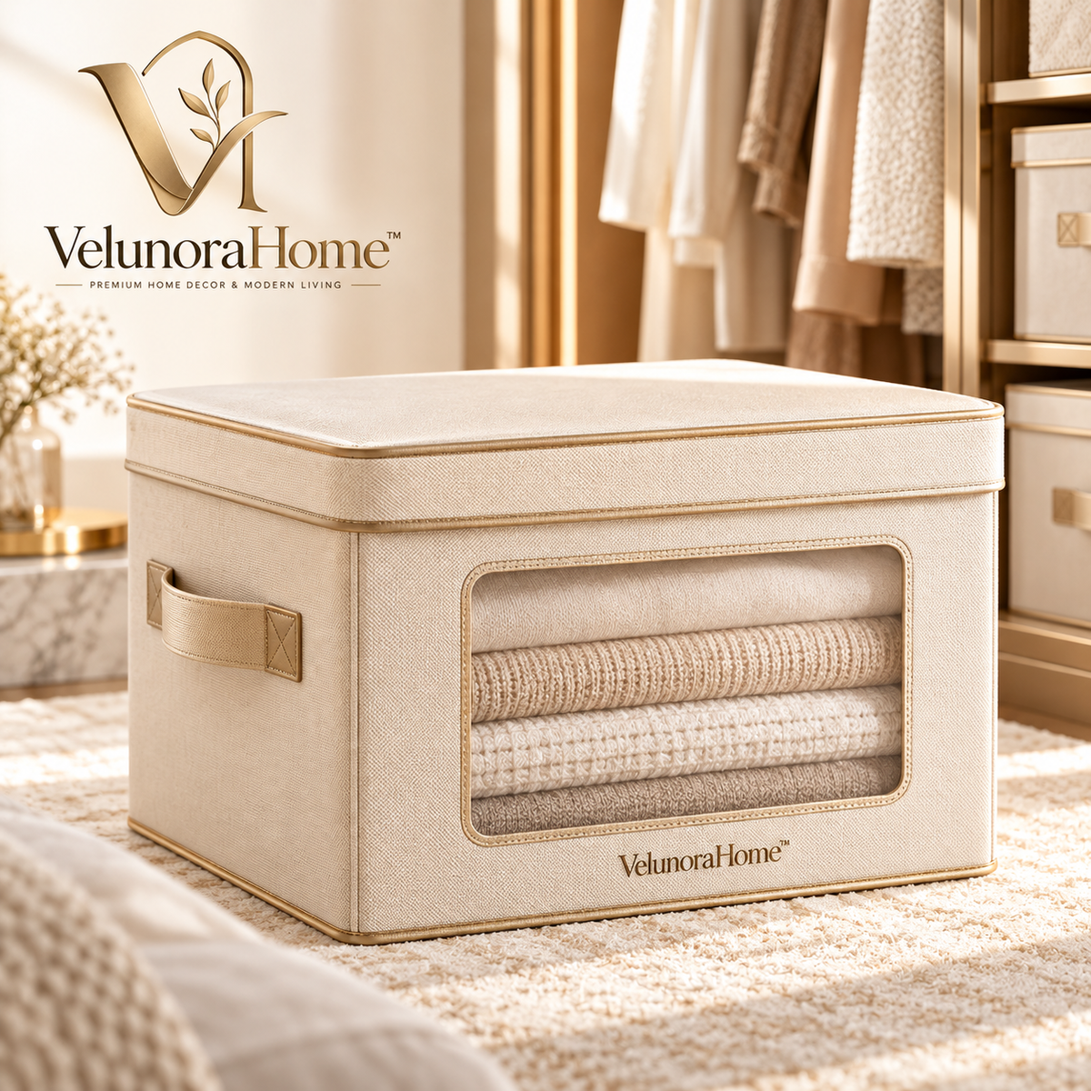 VelunoraHome™ Foldable Closet Storage Box