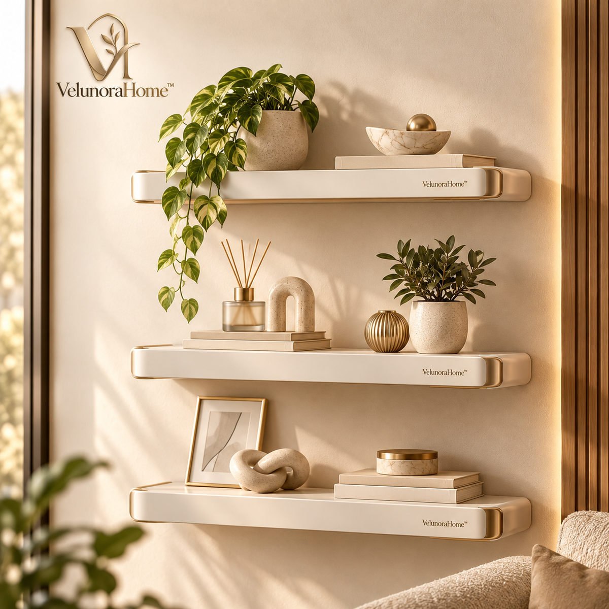 VelunoraHome™ Floating Wall Shelf Set