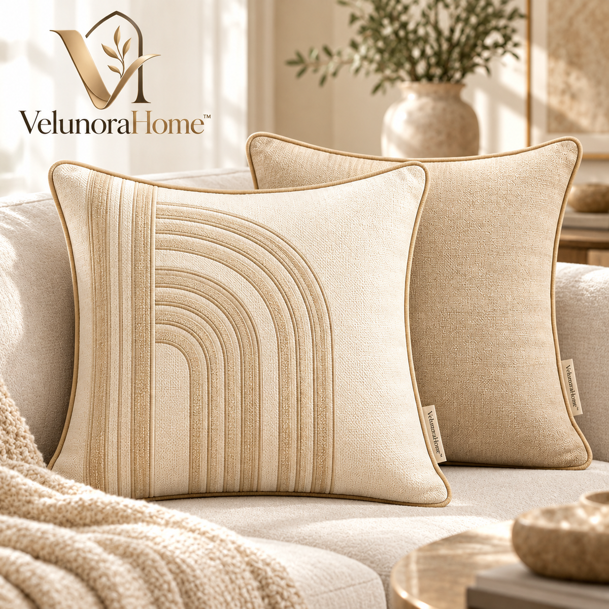 VelunoraHome™ Decorative Cushion Cover Set