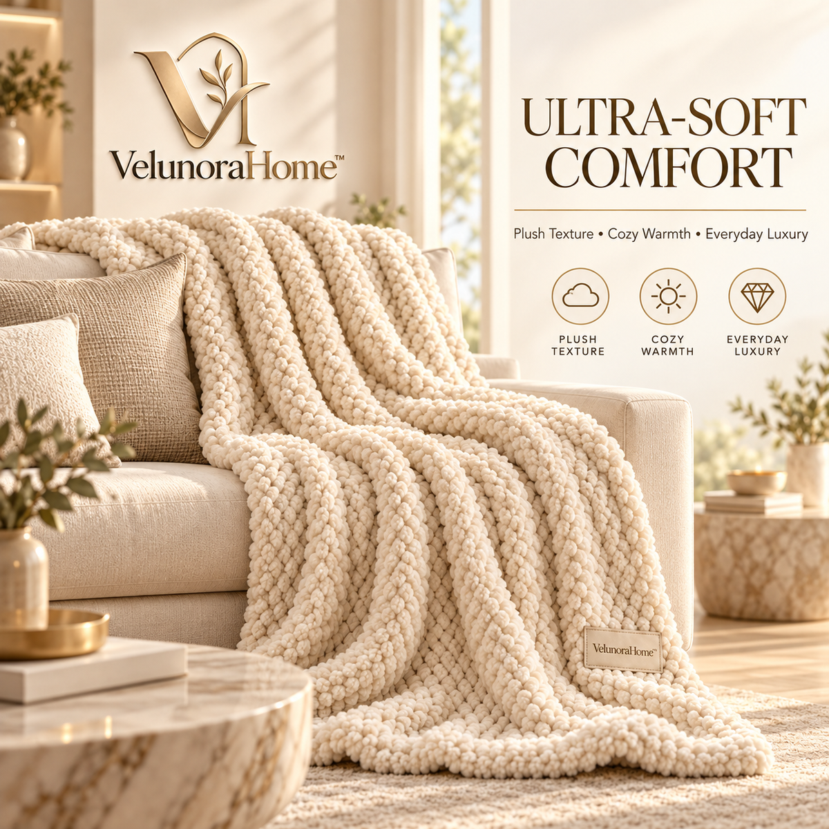 VelunoraHome™ Luxury Soft Throw Blanket