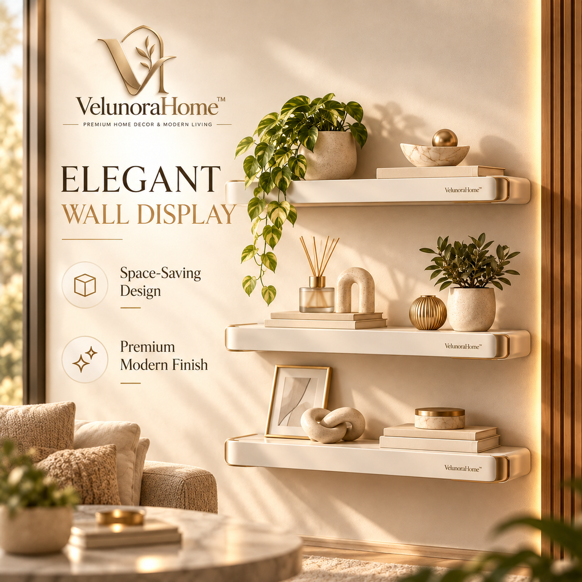 VelunoraHome™ Floating Wall Shelf Set