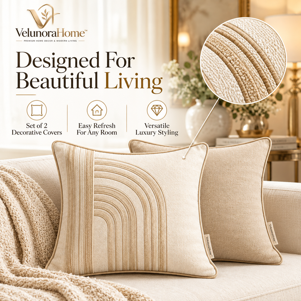 VelunoraHome™ Decorative Cushion Cover Set